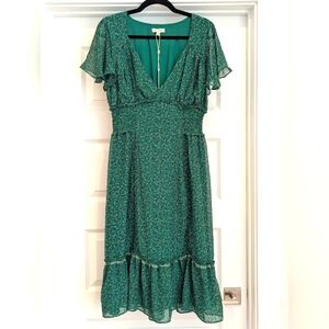 NWT MAX STUDIO | Green Floral Women's Dress